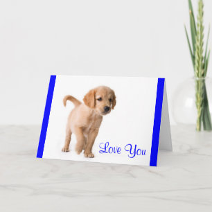 Liebst du Golden Retriever Welpen Hund Grußkarte Karte