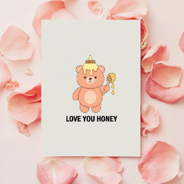 Liebst du Honey Lustiger Süßer Valentinstag Karte 