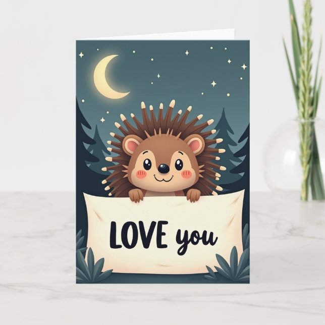 Liebst Du Igel Nacht Karte (Vorderseite)