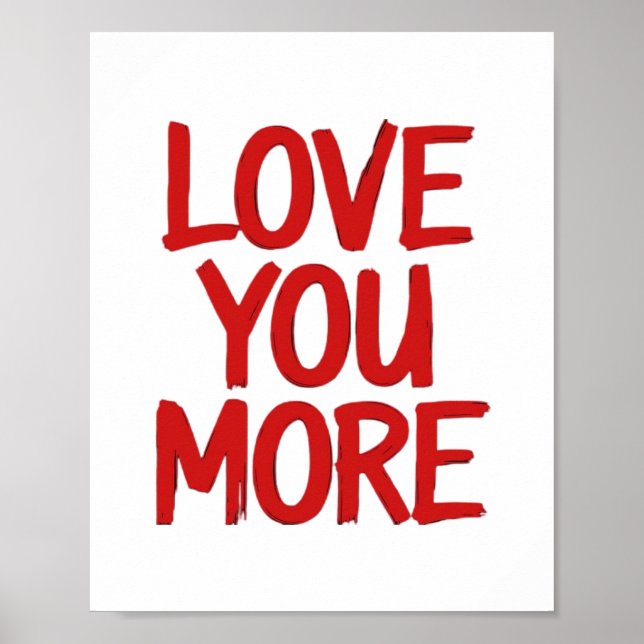 Liebst Du Mehr Minimal Herzliches Design  Poster (Vorne)