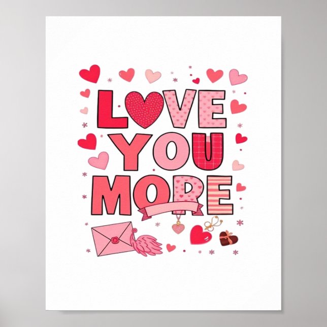Liebst Du Mehr Polierter Liebesdesign  Poster (Vorne)