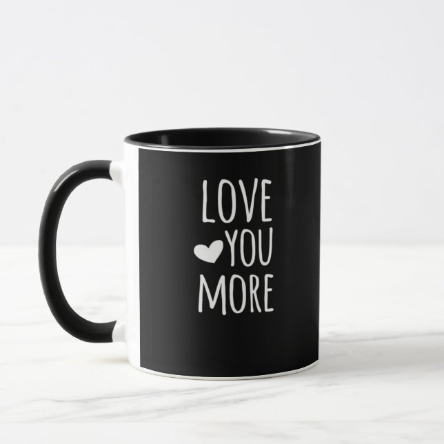 Liebst Du mehr Weiße saubere Typografie Tasse (Links)