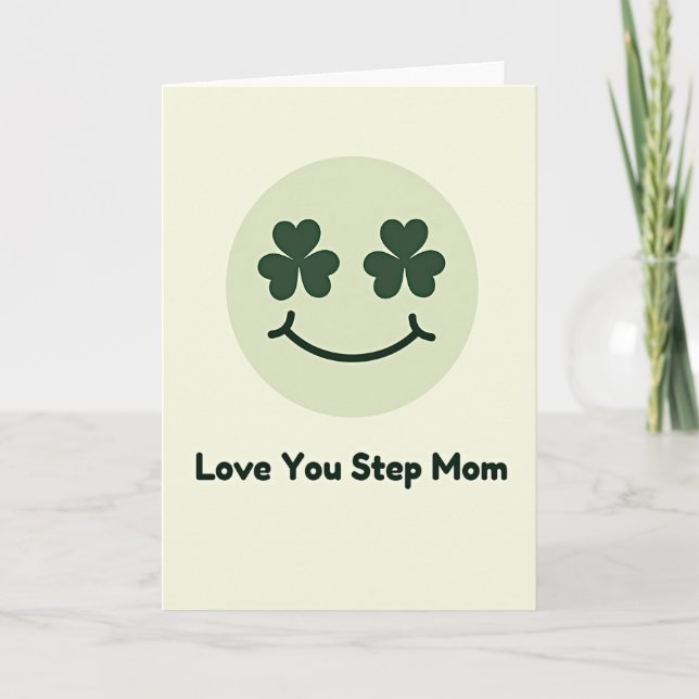 Liebst du Stiefmutter Shamrock Karte (Vorderseite)