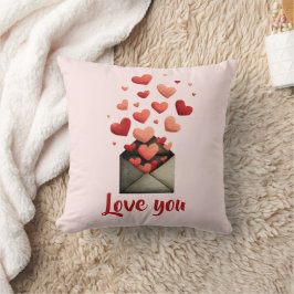Liebst du Valentinstag-Umschlag-Design Kissen
