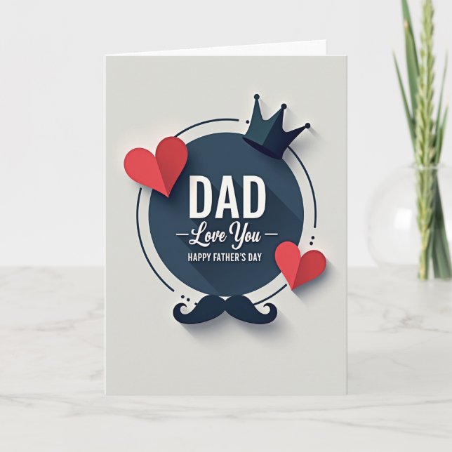 Liebst Du Vater Krone Icon Karte (Vorderseite)