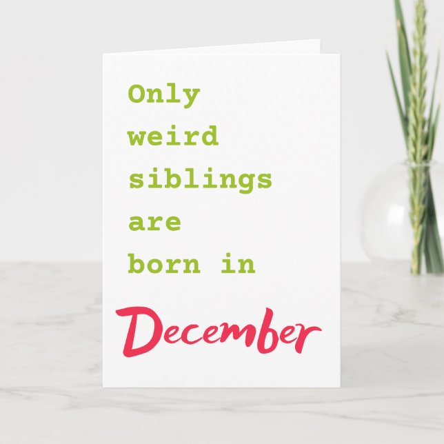Liebste Schwester im Dezember Geburtstagskarte Karte (Vorderseite)
