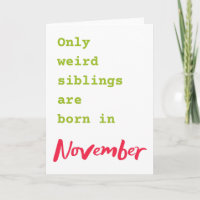Liebste Schwester, Schwester, November Geburtstags