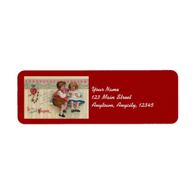 Liebste Valentine Vintag Address Stickers (Vorne)