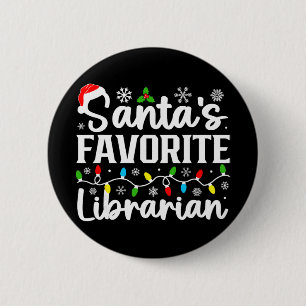 Liebster Bibliothekar von Santa Lustiges Weihnacht Button