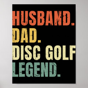 Liebster Papa Disc Golf Legende Lustig Vintage Vat Poster