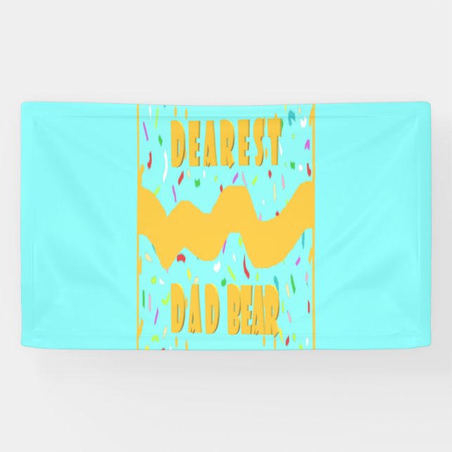Liebster Vater Bärenspass Design Rot blaue Senffar Banner (Horizontal)