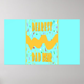 Liebster Vater Bärenspass Design Rot blaue Senffar Poster