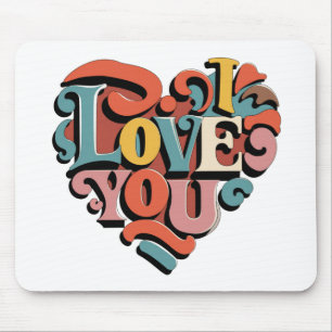 Liebstes Herz Retro Psychedelia Mousepad