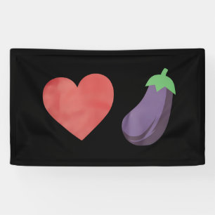 Liebt Aubergine Lustig Schwul LGBTQ Stolz Banner