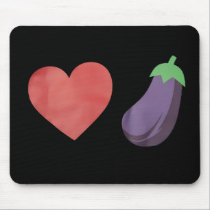 Liebt Aubergine Lustig Schwul LGBTQ Stolz Mousepad