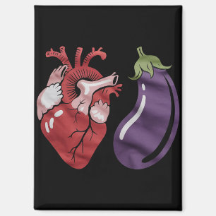 Liebt Aubergine Lustiger Schwuler Stolz Humor LGBT Magnet