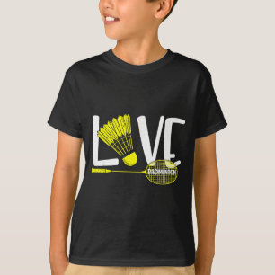 Liebt Badminton Süßes Schläger Und Federball Sport T-Shirt