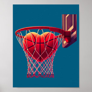 Liebt Basketball Herz Sportfans Spieler Poster