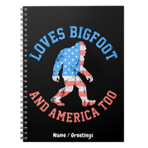 Liebt Bigfoot und Amerika zu sehr Patriotischer Am Notizblock