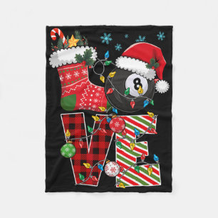 Liebt Billard Weihnachten Santa Hut Billiardser Pl Fleecedecke