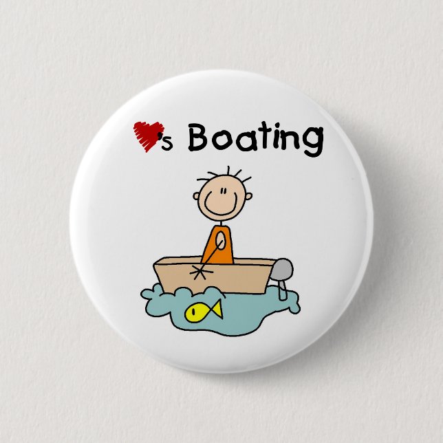 Liebt Bootfahren Button (Vorderseite)