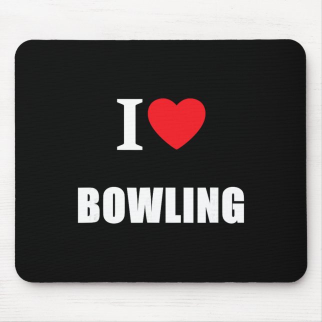 Liebt Bowling Bowler Krone Flach Cricket Ten Pin  Mousepad (Vorne)