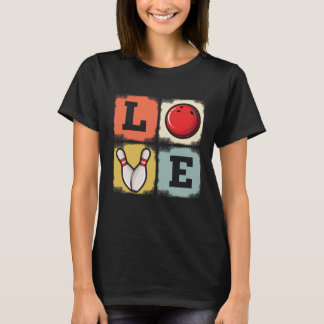 Liebt Bowling Orange Streifen Team passend T-Shirt