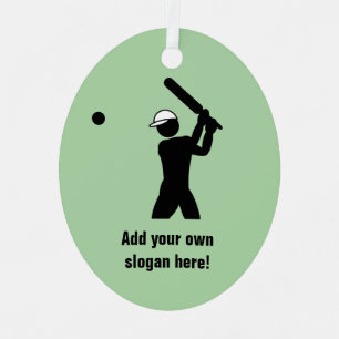 Liebt Cricket - ein Cricketspieler schlägt - Namen Ornament Aus Metall