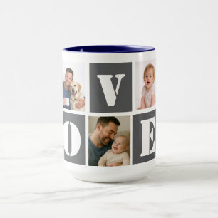 Liebt den Vatertag 5-Foto-Collage Personalisiert Tasse
