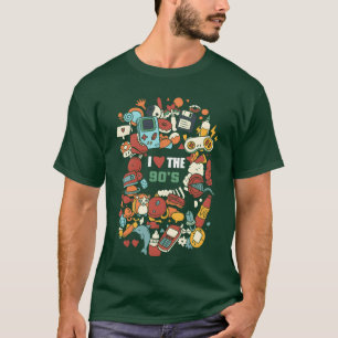 Liebt die 90er Jahre Vintage-Sammlergeschenk Mädch T-Shirt