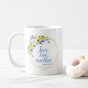 Liebt einander Blumen Kaffeetasse