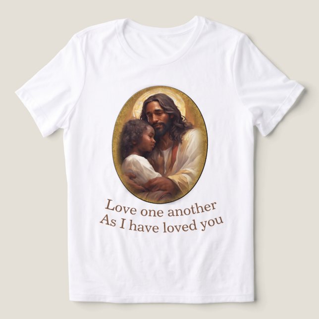 Liebt einander, Christ! Tri-Blend Shirt (Design Vorderseite)