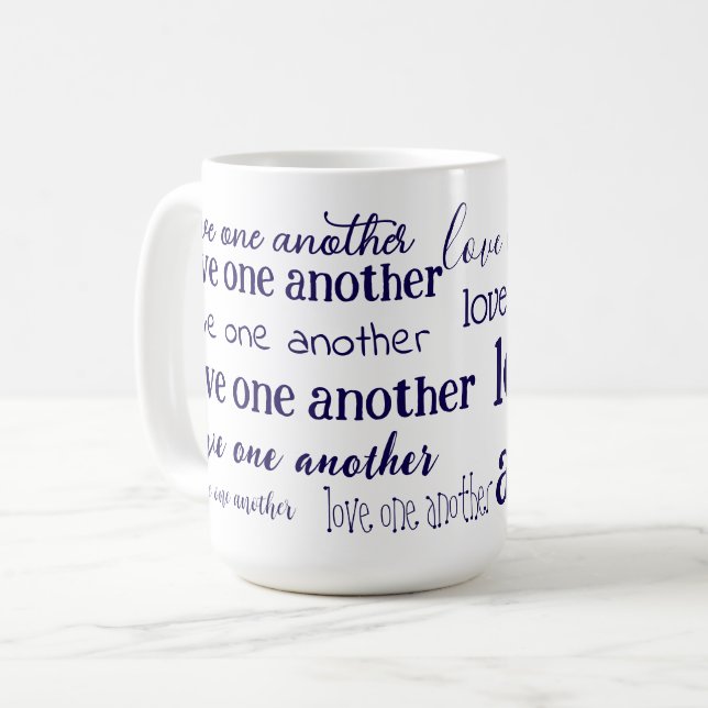 Liebt einander Kaffeetasse (Vorderseite Links)