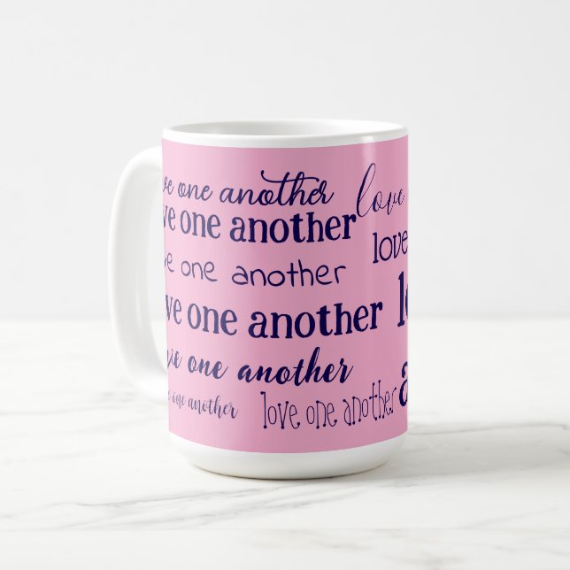 Liebt einander Kaffeetasse (Vorderseite Links)