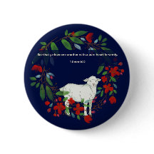 Liebt einander | Lamm & Floral Christian Button