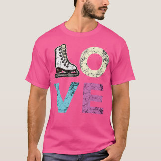 Liebt Eiskunstlauf Für Eislaufende Mädchen T-Shirt