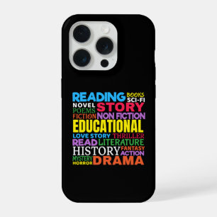 Liebt es Bücher zu lesen - Genre Word Art iPhone 15 Pro Hülle