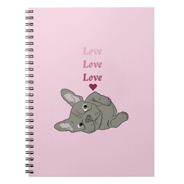 Liebt Französische Bulldogge Notizblock (Vorderseite)