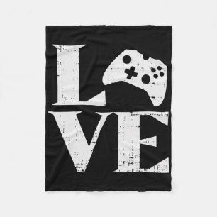 Liebt Gaming Controller Videospiele Gamer Freund Fleecedecke