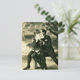 Liebt Geheimnisse Sexy Vintage Button-Up Couple Li Postkarte