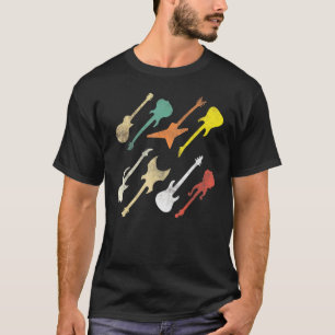 Liebt Gitarre Verschiedene Gitarren Retro-Gitarres T-Shirt