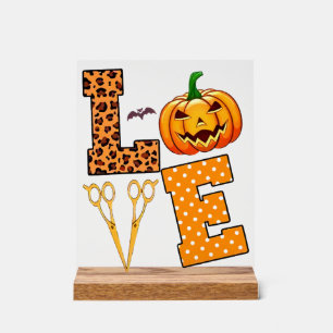 Liebt Halloween-Friseur Acrylschild