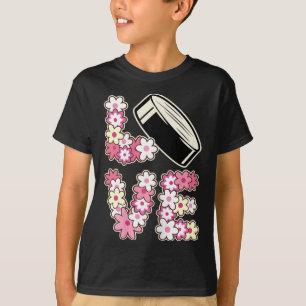 Liebt Hockey Groovy Hippie 60er 70er Teenie Mädche T-Shirt