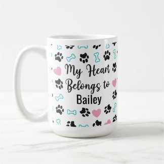 Liebt Hunde Personalisierte Fototasse mit Namen al Kaffeetasse