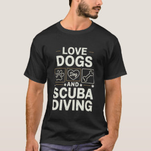 Liebt Hunde Tauchen Mama Papa Rasse Liebt Welpe T-Shirt