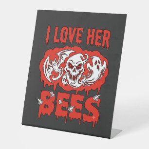 Liebt ihre Bienen Schädel Geist Fledermaus Blut tr Sockelschild