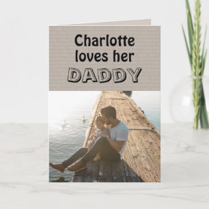 Liebt ihren Daddy Tochter Foto Vatertag Karte