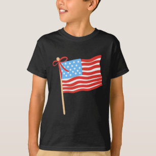 Liebt Jesus und Amerika auch Kokette USA-Flagge 4. T-Shirt