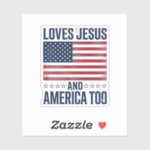 Liebt Jesus und Amerika auch zu patriotisch christ Aufkleber