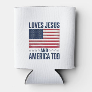 Liebt Jesus und Amerika auch zu patriotisch christ Dosenkühler